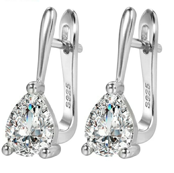 New Silver Cubic Zirconia Earrings - Picture 2 of 3